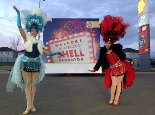 Showgirls in the freezing cold